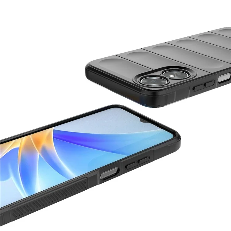 Shockproof Mobile Phone Cover for Oppo A17 4G, Drop Protection Soft TPU Protective Case - Black-Cellmalls