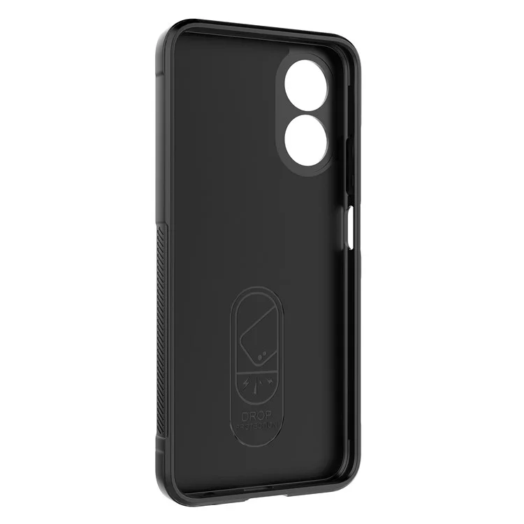 Shockproof Mobile Phone Cover for Oppo A17 4G, Drop Protection Soft TPU Protective Case - Black-Cellmalls