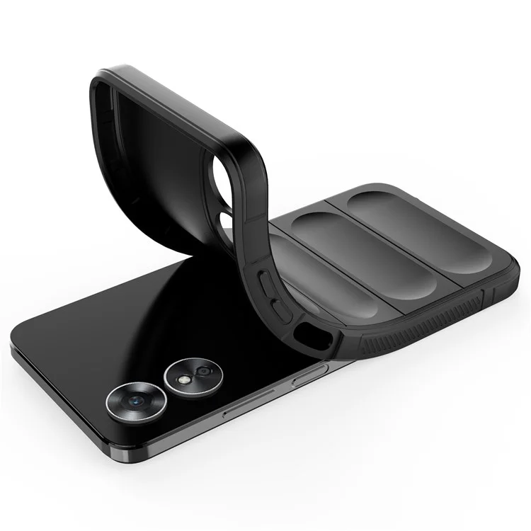 Shockproof Mobile Phone Cover for Oppo A17 4G, Drop Protection Soft TPU Protective Case - Black-Cellmalls