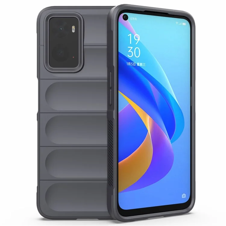 Soft TPU Case for Realme 9i/Oppo A36/A76 4G Anti-fall Phone Wear-resistant Rugged Back Cover Phone Protector - Black-Cellmalls