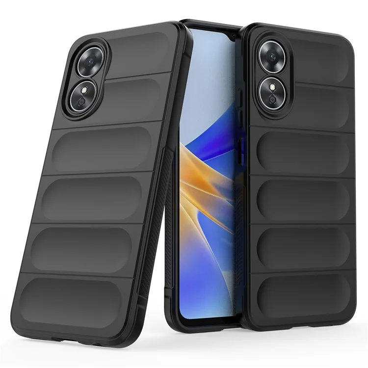 Shockproof Mobile Phone Cover for Oppo A17 4G, Drop Protection Soft TPU Protective Case - Black-Cellmalls