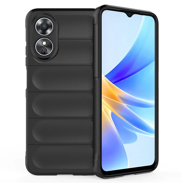 Shockproof Mobile Phone Cover for Oppo A17 4G, Drop Protection Soft TPU Protective Case - Black-Cellmalls