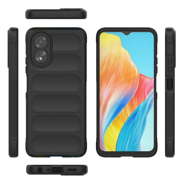For Oppo A38 4G Case Drop-proof Rugged Phone TPU Cover - Black-Cellmalls