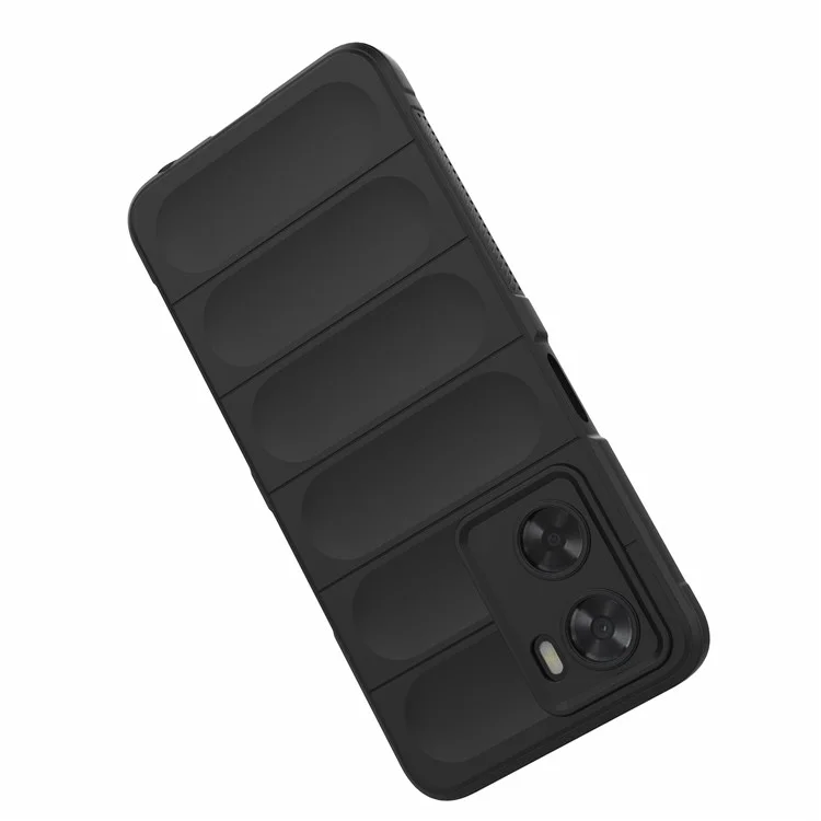 For Oppo A57 4G / A57s 4G Rugged Design TPU Phone Protective Case Anti-scratch Smartphone Back Cover - Black-Cellmalls