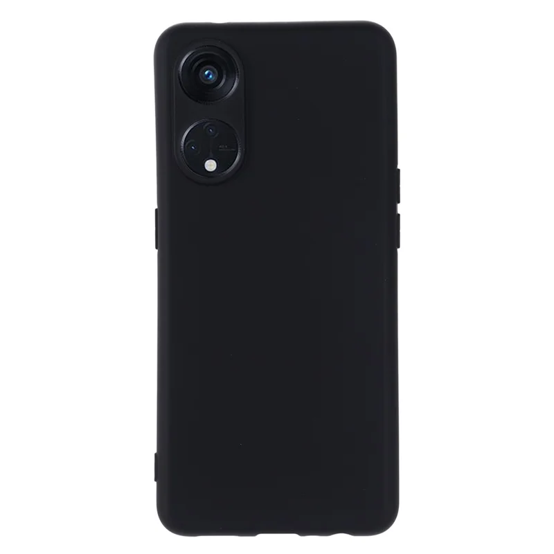 For Oppo Reno8 T 5G / A1 Pro 5G Liquid Silicone Soft Lining Cover Anti-Scratch Phone Case with Strap - Black-Cellmalls