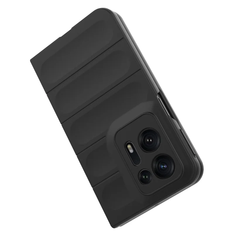 For Oppo Find N2 5G Hard PC Phone Case Shock Absorbing Back Cover - Black-Cellmalls