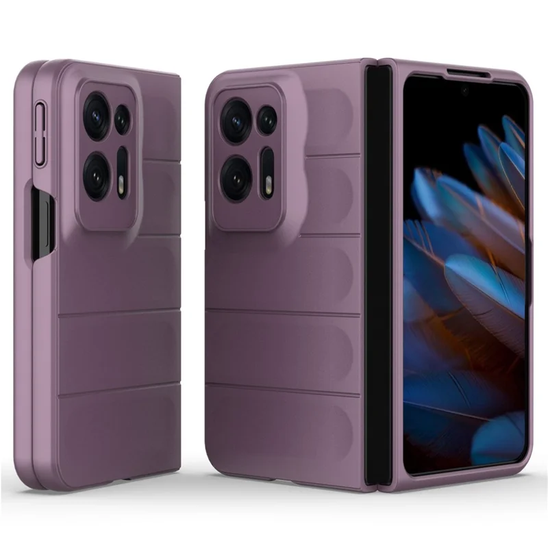 For Oppo Find N2 5G Hard PC Phone Case Shock Absorbing Back Cover - Black-Cellmalls