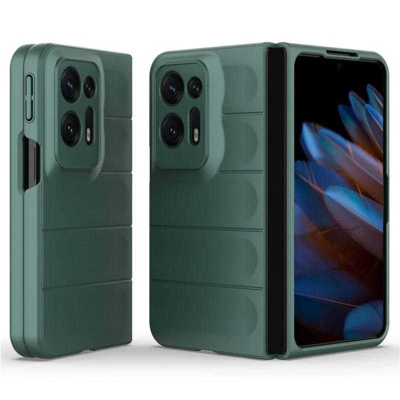 For Oppo Find N2 5G Hard PC Phone Case Shock Absorbing Back Cover - Black-Cellmalls