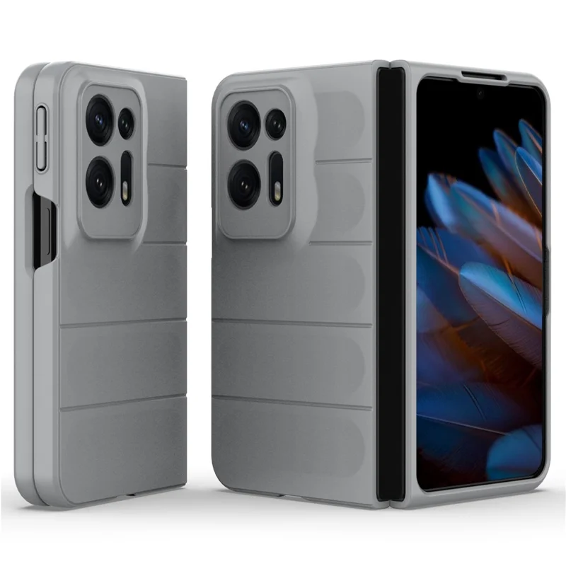 For Oppo Find N2 5G Hard PC Phone Case Shock Absorbing Back Cover - Black-Cellmalls