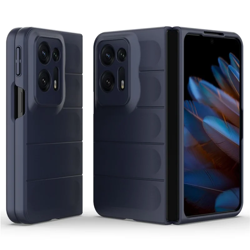 For Oppo Find N2 5G Hard PC Phone Case Shock Absorbing Back Cover - Black-Cellmalls