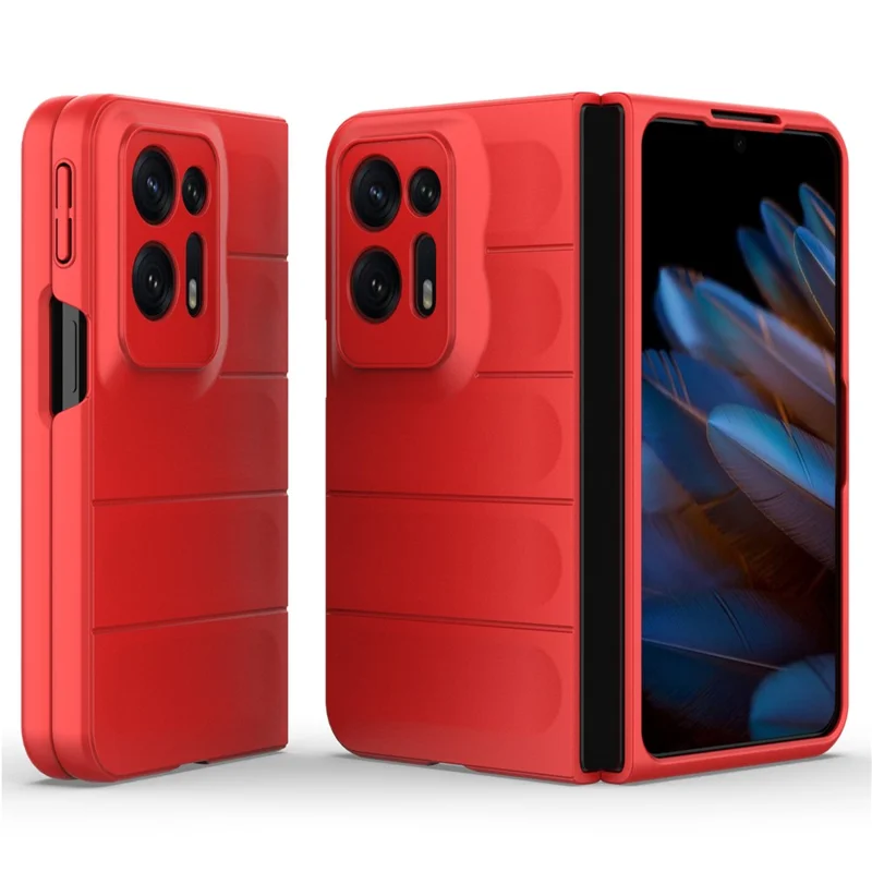 For Oppo Find N2 5G Hard PC Phone Case Shock Absorbing Back Cover - Black-Cellmalls