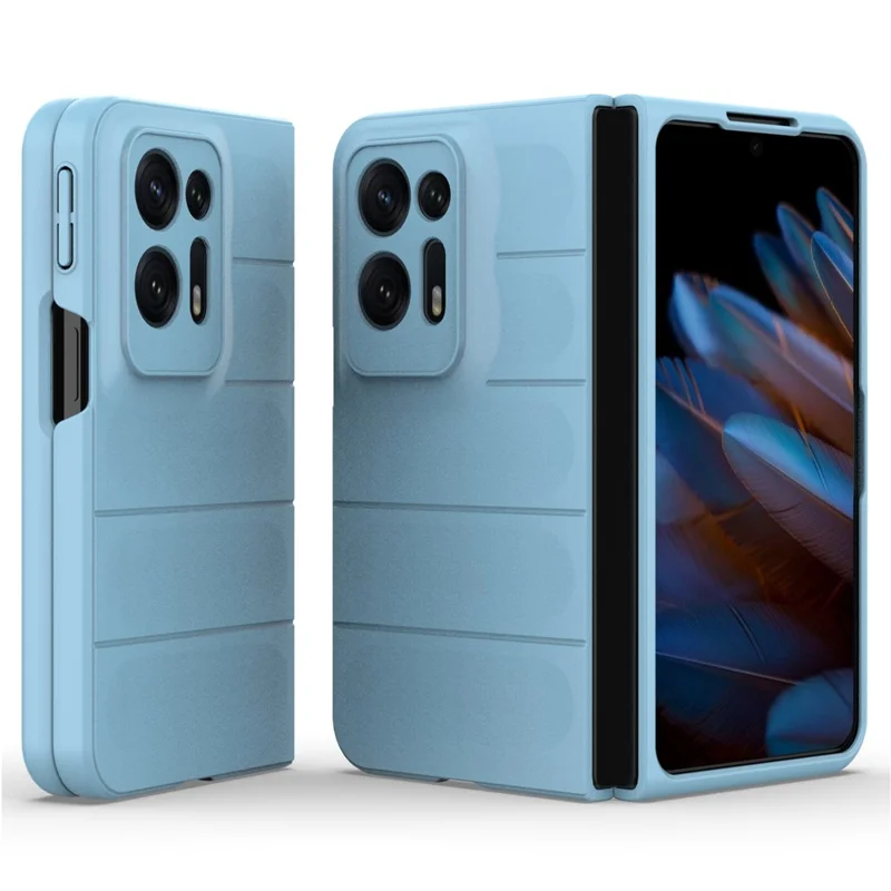 For Oppo Find N2 5G Hard PC Phone Case Shock Absorbing Back Cover - Black-Cellmalls