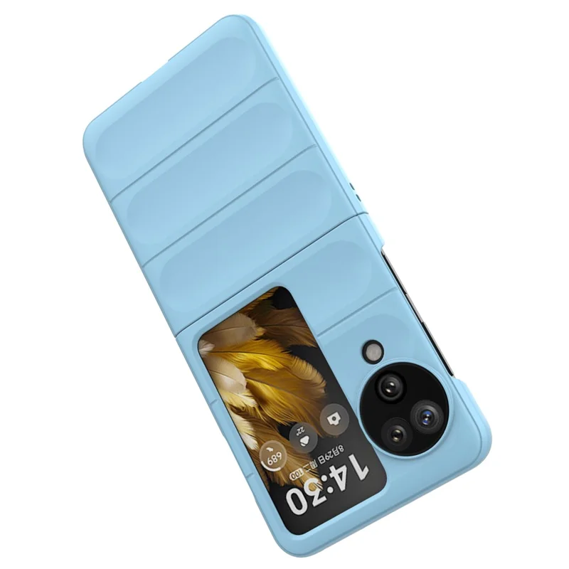 For Oppo Find N3 Flip 5G Heavy Duty Protection Case Rugged Hard PC Cover - Baby Blue-Cellmalls