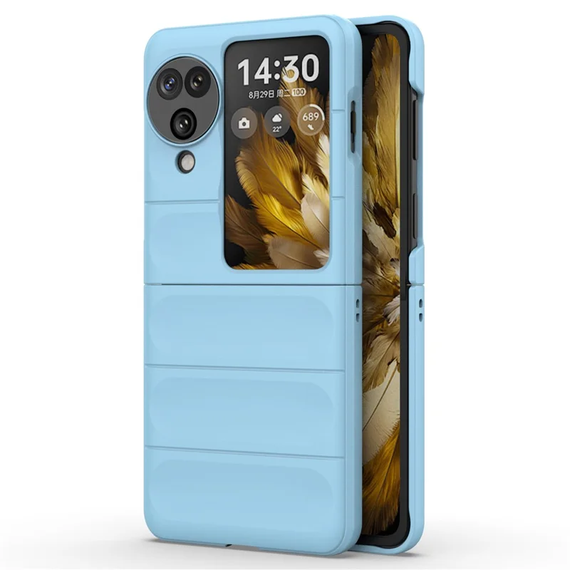 For Oppo Find N3 Flip 5G Heavy Duty Protection Case Rugged Hard PC Cover - Baby Blue-Cellmalls
