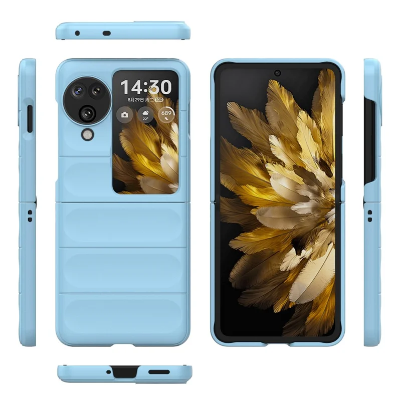 For Oppo Find N3 Flip 5G Heavy Duty Protection Case Rugged Hard PC Cover - Baby Blue-Cellmalls