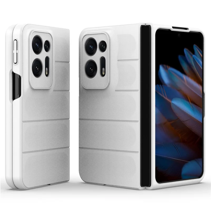 For Oppo Find N2 5G Hard PC Phone Case Shock Absorbing Back Cover - Black-Cellmalls