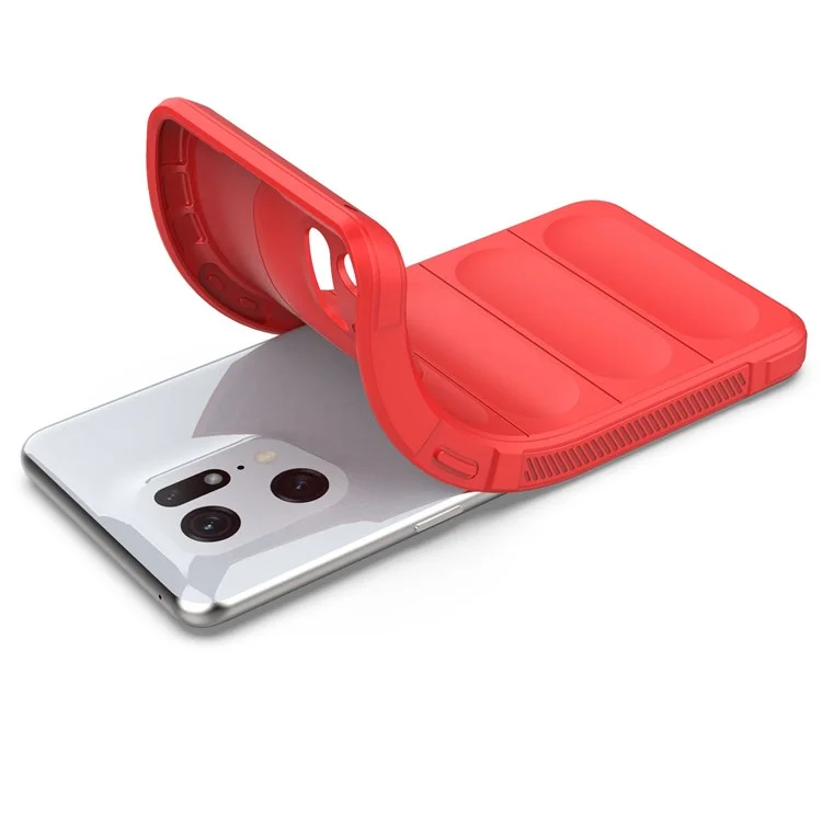 For Oppo Find X5 Pro Precise Cutout Durable Soft TPU Anti-slip Edge Phone Protector Rugged Back Case - Red-Cellmalls