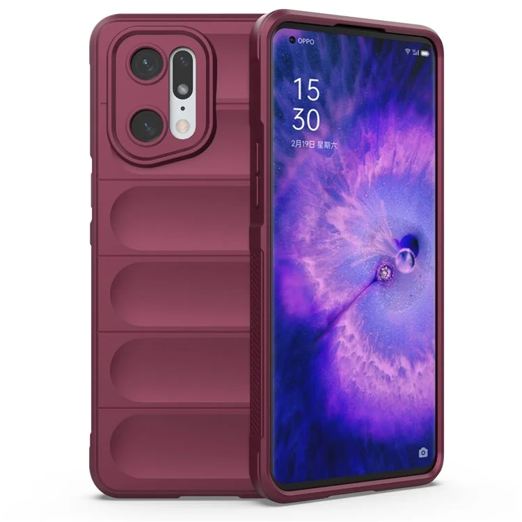 For Oppo Find X5 Pro Precise Cutout Durable Soft TPU Anti-slip Edge Phone Protector Rugged Back Case - Red-Cellmalls