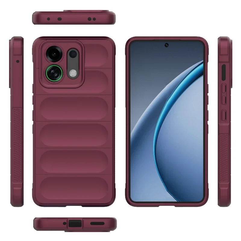 For Oppo K13 Turbo 5G Case Anti-Drop Soft TPU Rugged Phone Back Cover - Wine Red-Cellmalls