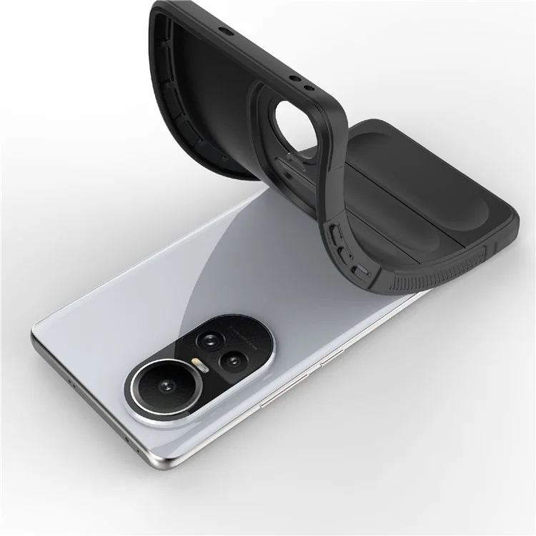 TPU Phone Case for Oppo Reno10 5G (Global) / Reno10 Pro 5G (Global) , Drop-Proof Protective Rugged Cover - Black-Cellmalls