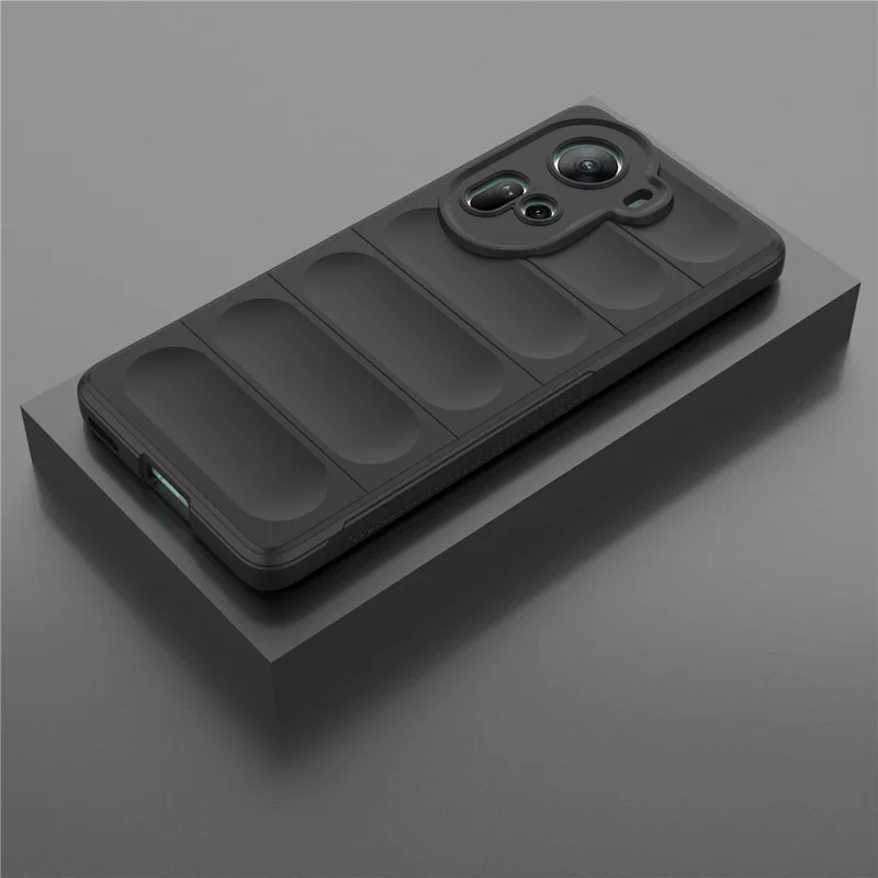 For Oppo Reno11 5G (Global) Cell Phone Case Solid Color Shockproof TPU Protective Cover - Black-Cellmalls