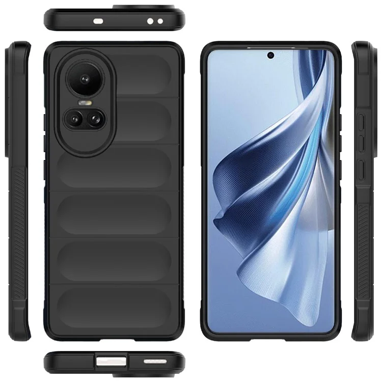 TPU Phone Case for Oppo Reno10 5G (Global) / Reno10 Pro 5G (Global) , Drop-Proof Protective Rugged Cover - Black-Cellmalls