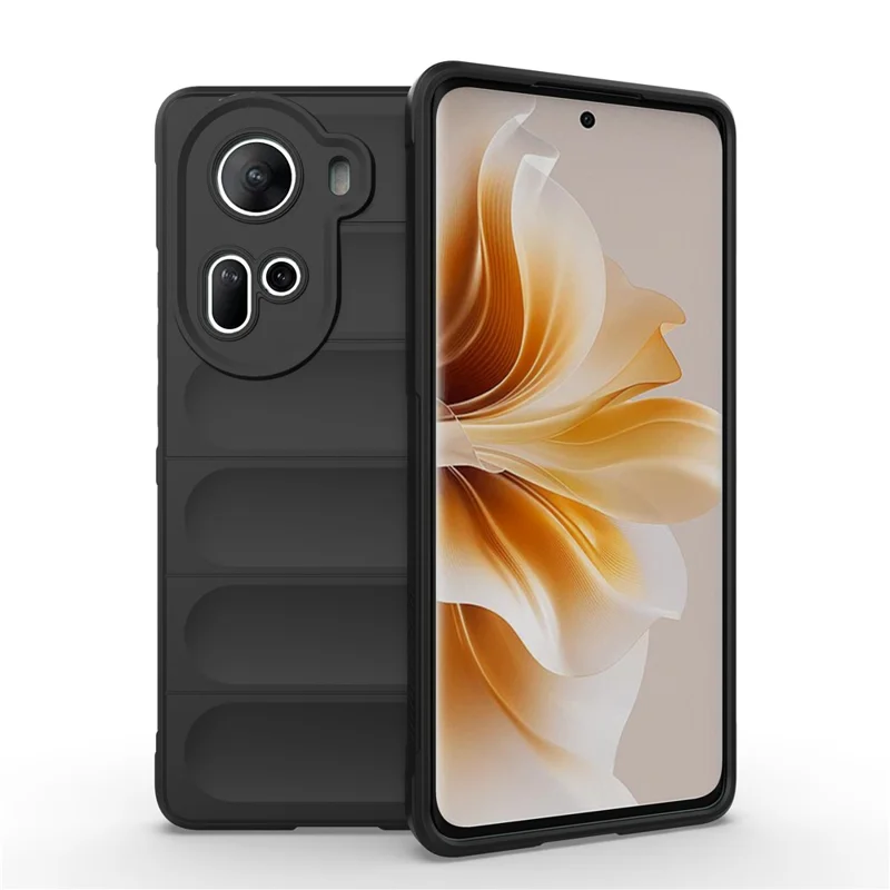 For Oppo Reno11 5G (Global) Cell Phone Case Solid Color Shockproof TPU Protective Cover - Black-Cellmalls