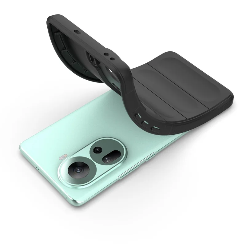 For Oppo Reno11 5G (Global) Cell Phone Case Solid Color Shockproof TPU Protective Cover - Black-Cellmalls