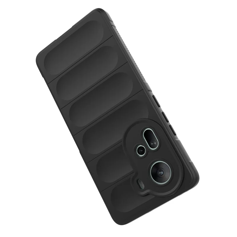 For Oppo Reno11 5G (Global) Cell Phone Case Solid Color Shockproof TPU Protective Cover - Black-Cellmalls