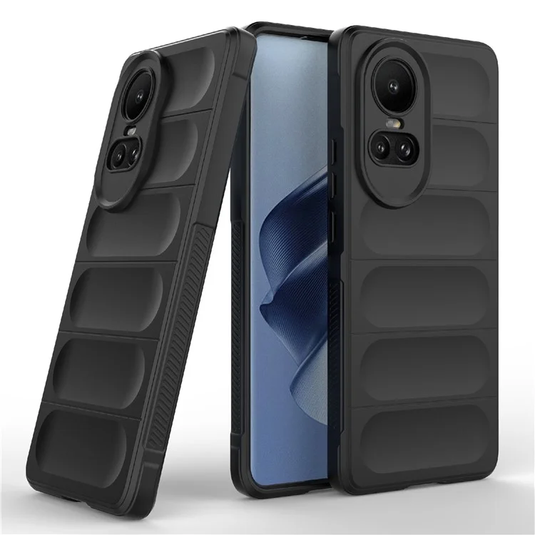 TPU Phone Case for Oppo Reno10 5G (Global) / Reno10 Pro 5G (Global) , Drop-Proof Protective Rugged Cover - Black-Cellmalls