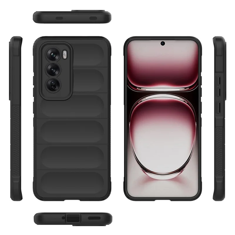 For Oppo Reno12 5G (Global) Case Soft TPU Drop Resistant Phone Cover - Black-Cellmalls