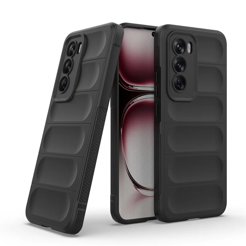 For Oppo Reno12 5G (Global) Case Soft TPU Drop Resistant Phone Cover - Black-Cellmalls