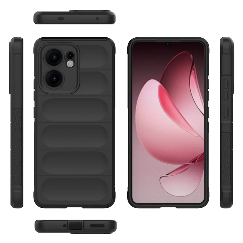 For Oppo Reno13 F 5G Case Anti-Drop Soft TPU Rugged Phone Back Cover - Black-Cellmalls
