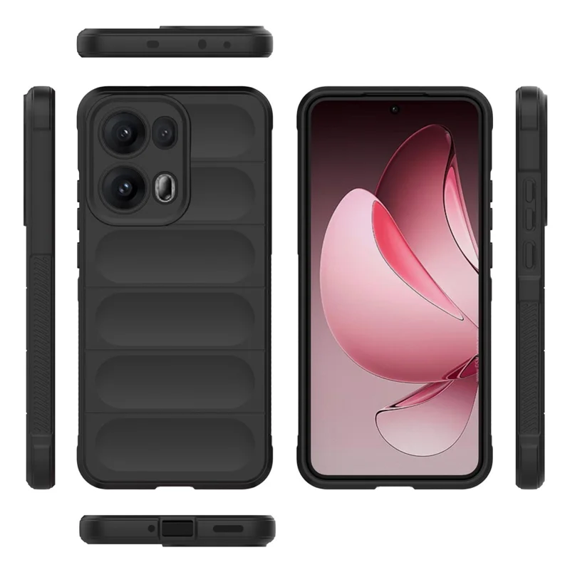 For Oppo Reno13 Pro 5G Case Anti-Drop Soft TPU Rugged Phone Back Cover - Black-Cellmalls