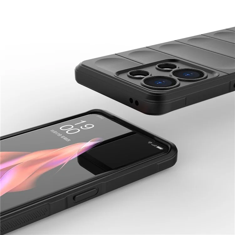 For Oppo Reno9 Pro 5G Anti-fall TPU Cell Phone Cover Rugged Back Non-Slip Scratch-resistant Mobile Phone Case - Black-Cellmalls