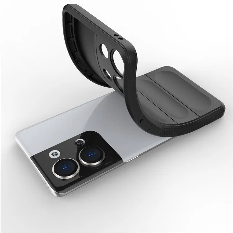 For Oppo Reno9 Pro 5G Anti-fall TPU Cell Phone Cover Rugged Back Non-Slip Scratch-resistant Mobile Phone Case - Black-Cellmalls