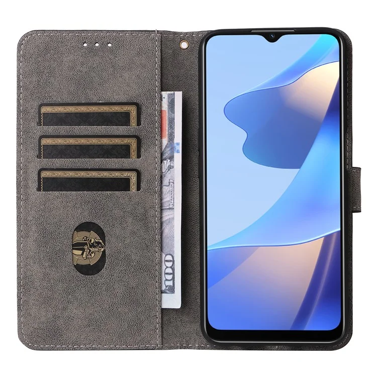 For Oppo A16 / A16s / A54 4G / A55 / A55 5G / A53s 5G / A54s Stand Phone Cover RFID Blocking Wallet Leather Case with Strap - Black-Cellmalls