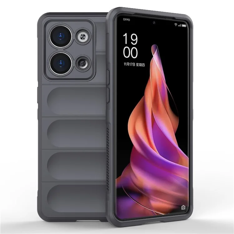 For Oppo Reno9 Pro 5G Anti-fall TPU Cell Phone Cover Rugged Back Non-Slip Scratch-resistant Mobile Phone Case - Black-Cellmalls