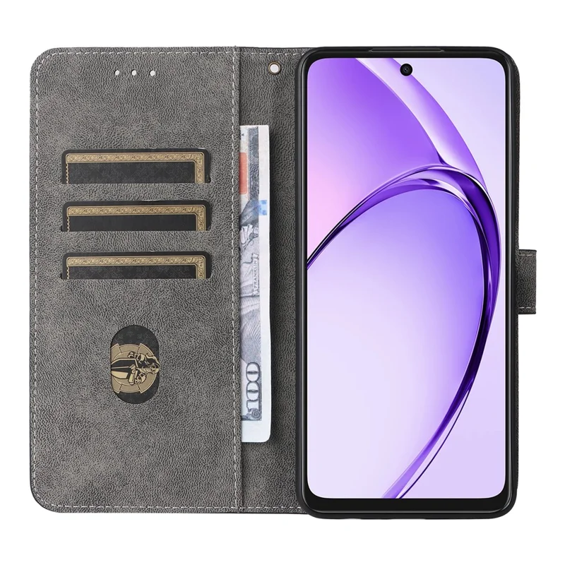 For Oppo A3 4G /  A3 5G / A3x 4G / A3x 5G / A40M 4G / A40 4G / A3i 5G / A60 5G Wallet Case RFID Blocking PU Leather Cover Stand View - Black-Cellmalls