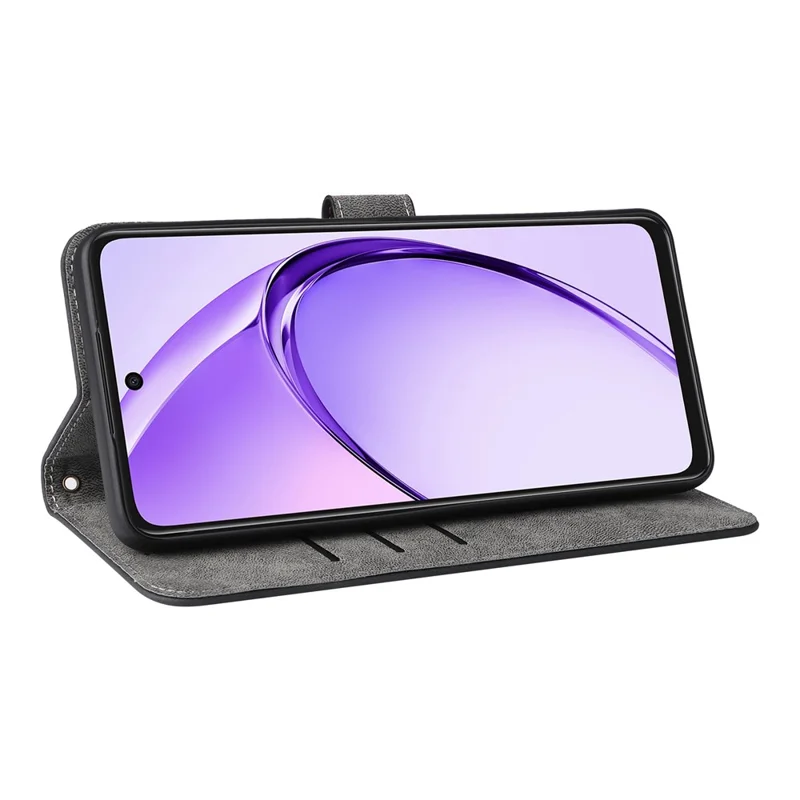 For Oppo A3 4G /  A3 5G / A3x 4G / A3x 5G / A40M 4G / A40 4G / A3i 5G / A60 5G Wallet Case RFID Blocking PU Leather Cover Stand View - Black-Cellmalls