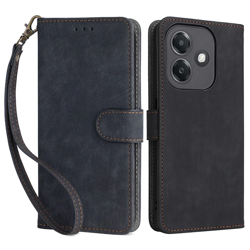 For Oppo A3 4G /  A3 5G / A3x 4G / A3x 5G / A40M 4G / A40 4G / A3i 5G / A60 5G Wallet Case RFID Blocking PU Leather Cover Stand View - Black-Cellmalls