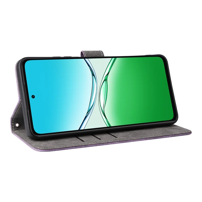 For Oppo A5 5G / 4G / A5m Case Wallet RFID Blocking PU Leather Phone Cover Stand with Strap - Purple-Cellmalls