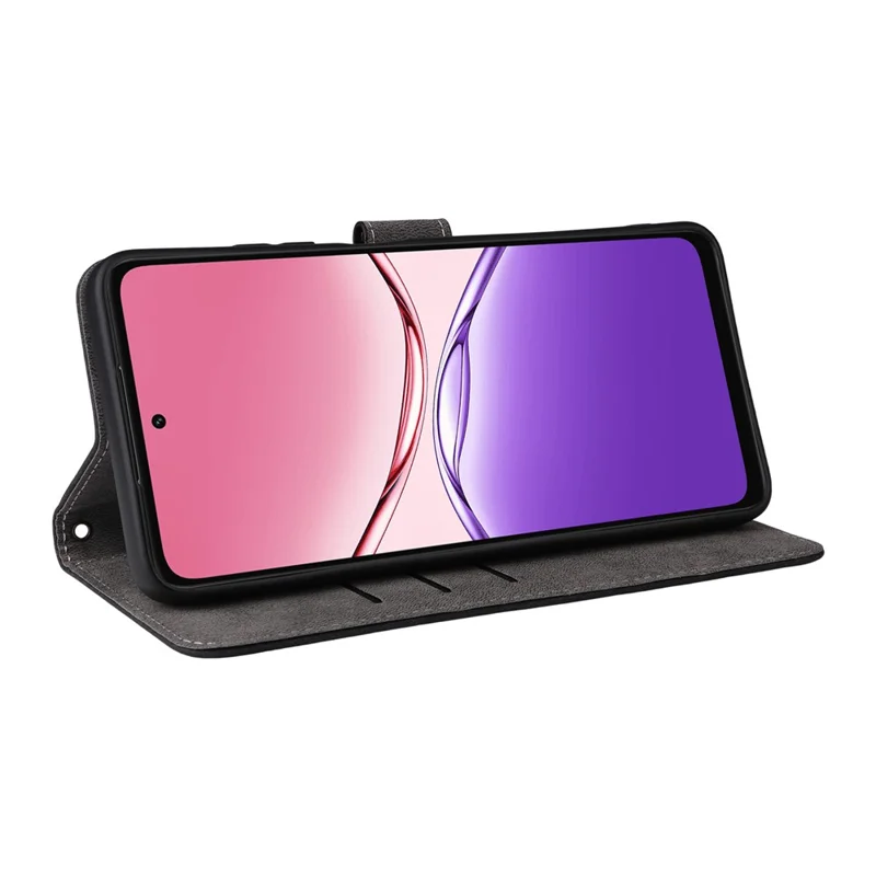 For Oppo A5x 5G  /  4G Case Wallet RFID Blocking PU Leather Phone Cover Stand with Strap - Black-Cellmalls