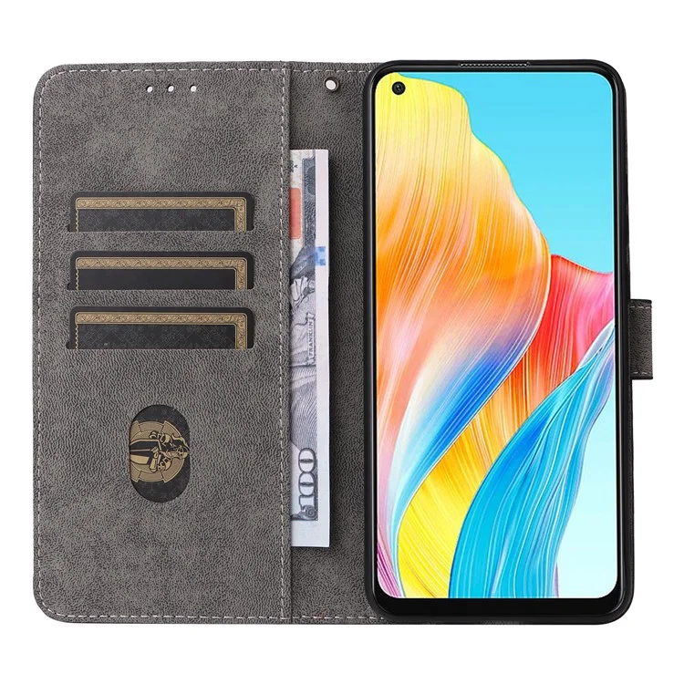 For Oppo A78 4G Stand Cover Wallet Phone Case RFID Blocking Anti-scratch PU Leather Shell with Strap - Black-Cellmalls