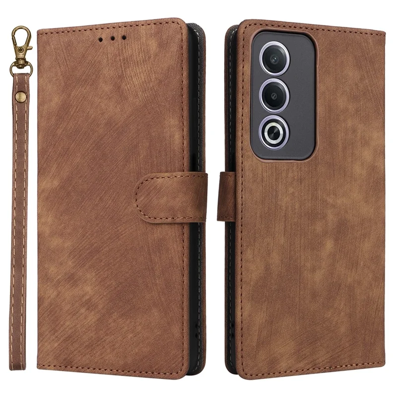 For Oppo A80 5G / A3 Pro (Global) 5G / K12x 5G (India) / A3x 5G (China) Leather Case RFID Blocking Wallet Phone Cover with Strap - Black-Cellmalls