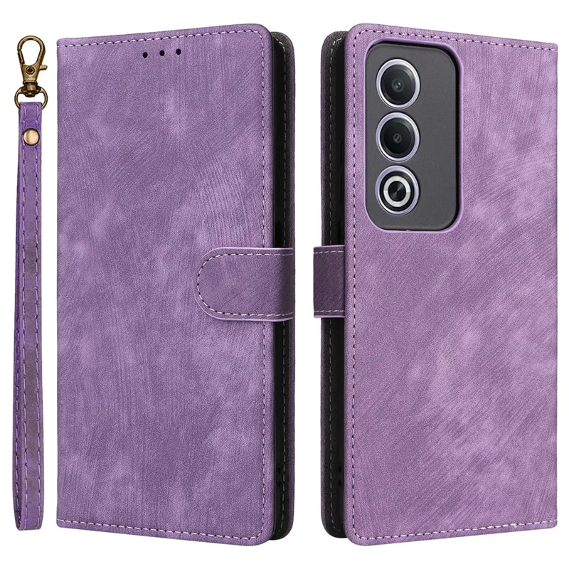 For Oppo A80 5G / A3 Pro (Global) 5G / K12x 5G (India) / A3x 5G (China) Leather Case RFID Blocking Wallet Phone Cover with Strap - Black-Cellmalls