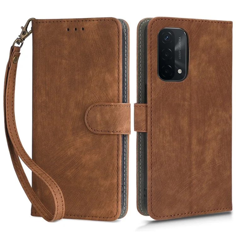 For Oppo A93 5G / A74 5G / A54 5G Phone Wallet Case RFID Blocking PU Leather Stand Cover with Strap - Green-Cellmalls