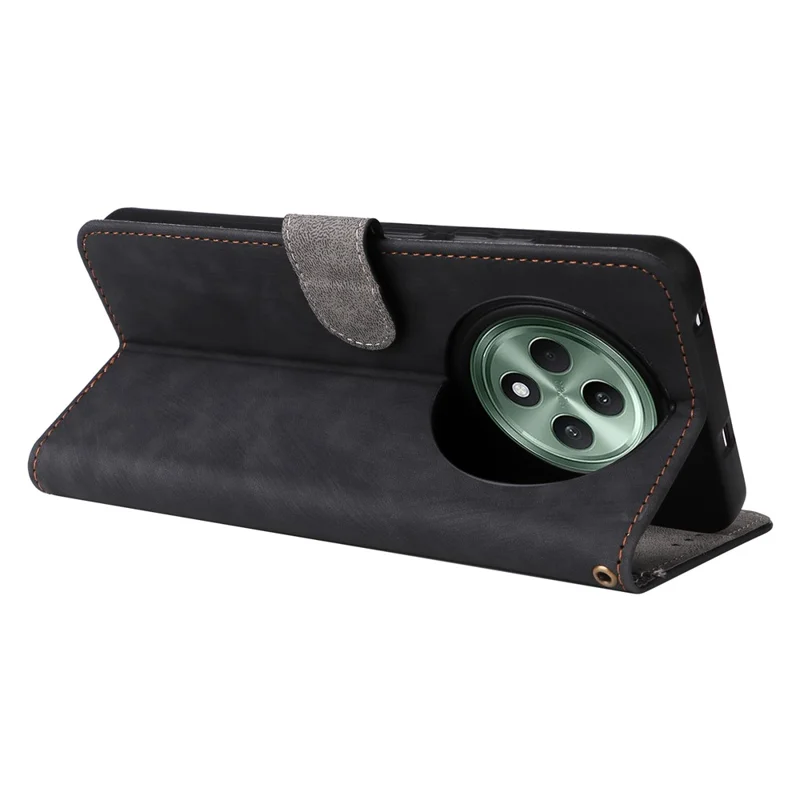 For Oppo Reno12 F 5G / Oppo F27 5G Leather Case RFID Blocking Wallet Phone Cover with Strap - Black-Cellmalls