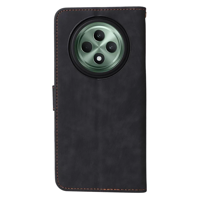 For Oppo Reno12 F 5G / Oppo F27 5G Leather Case RFID Blocking Wallet Phone Cover with Strap - Black-Cellmalls