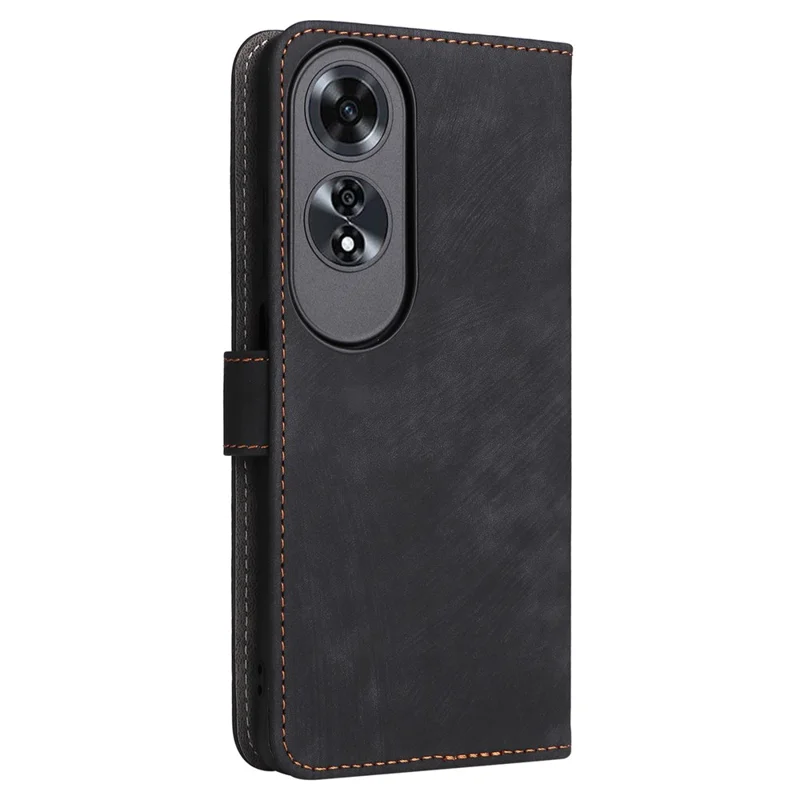 For Oppo A60 4G Case RFID Blocking Card Slots Phone Leather Cover - Black-Cellmalls